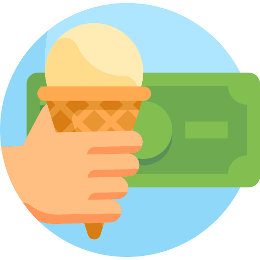 Dollar food and restaurant cone ice cream icon Dollar food and restaurant cone ice cream icon