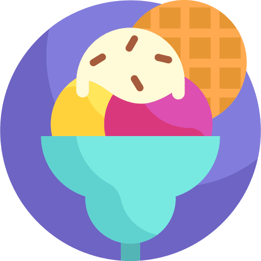 Ice cream bowl scoops flavour icon Ice cream bowl scoops flavour icon