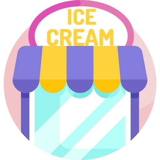 Ice cream shop summertime sweet architecture and city icon Ice cream shop summertime sweet architecture and city icon