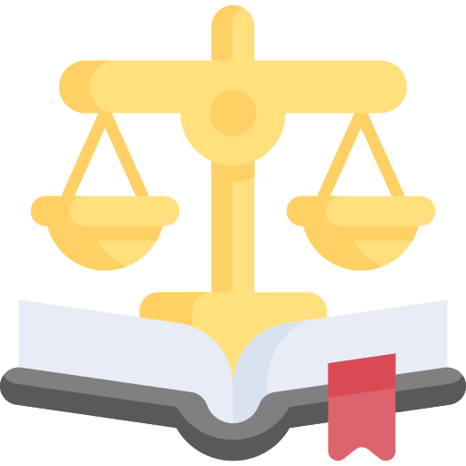 Law book files and folders education icon