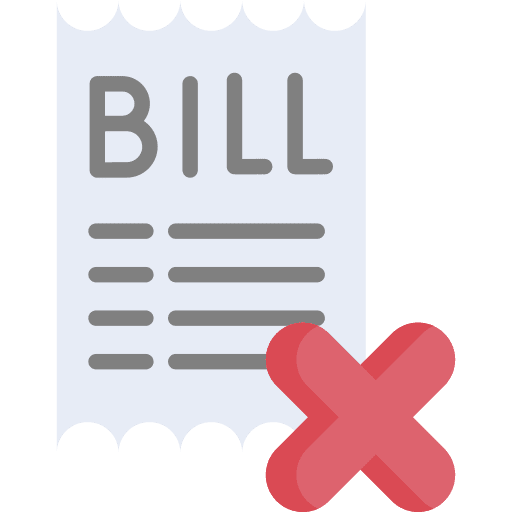 Bill reject file protest icon Bill reject file protest icon