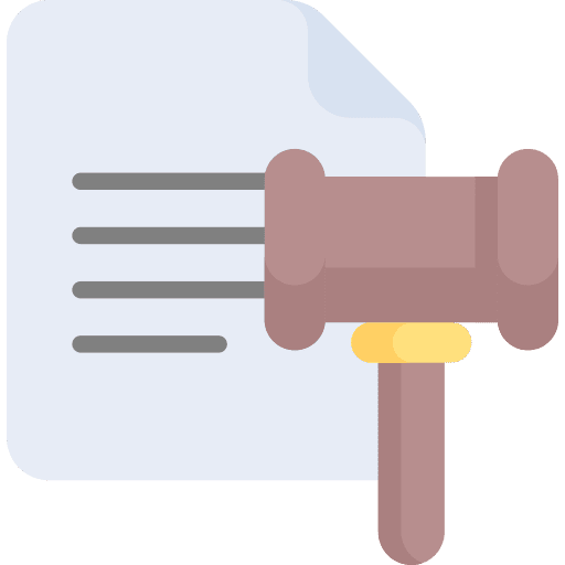 Document gavel files and folders court icon Document gavel files and folders court icon