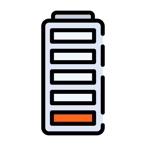 Low battery electronics charging status battery level icon Low battery electronics charging status battery level icon