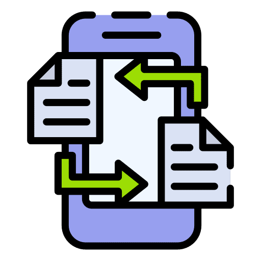 File transfer smartphone communications sharing icon File transfer smartphone communications sharing icon