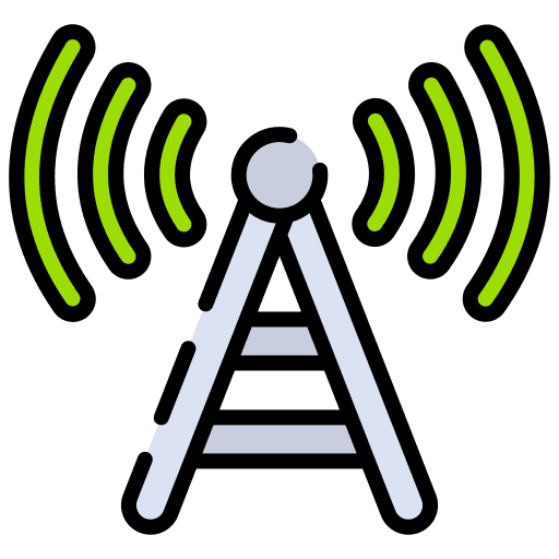 Signal tower wireless internet antenna communications icon Signal tower wireless internet antenna communications icon