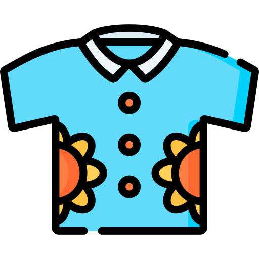 Hawaiian shirt summer fashion beach clothes icon Hawaiian shirt summer fashion beach clothes icon