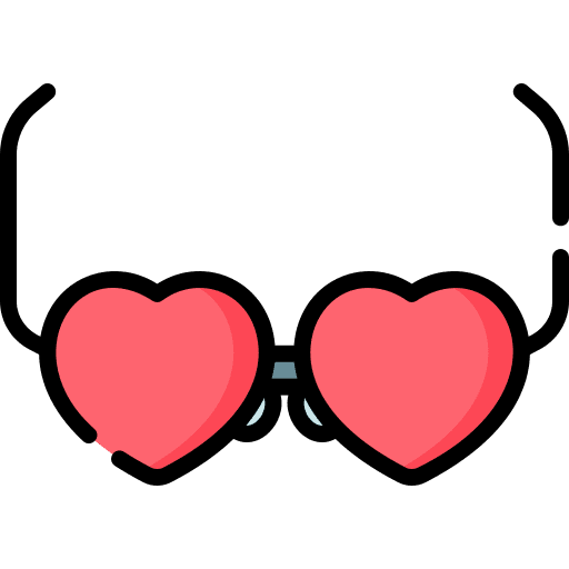 Heart glasses love heart glasses accessory icon Heart glasses love heart glasses accessory icon