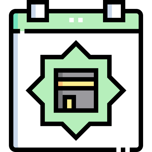 Calendar eid al adha time and date hajj icon Calendar eid al adha time and date hajj icon