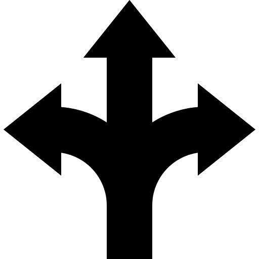 Direction decision making orientation decision icon