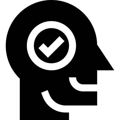 Positive thinking check think mind icon Positive thinking check think mind icon