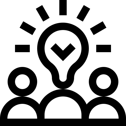 Creative team strategy brainstorming creativity icon