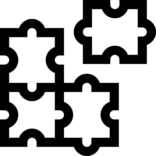 Teamwork people solution puzzle icon