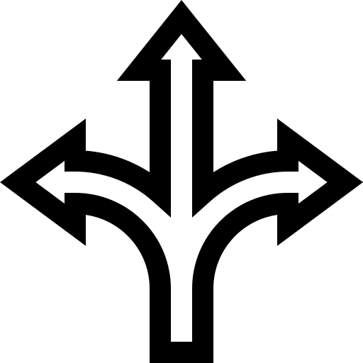 Direction decision orientation decision making icon