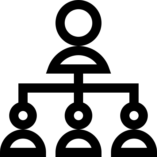 Team leader members hierarchical structure group icon Team leader members hierarchical structure group icon