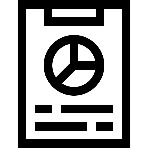 Report pie chart clipboard document icon Report pie chart clipboard document icon