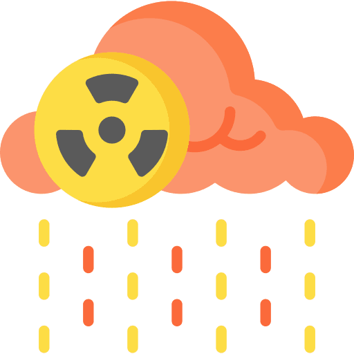 Acid rain industry radiation pollution icon
