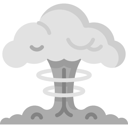 Explosion ecology and environment war atomic bomb icon