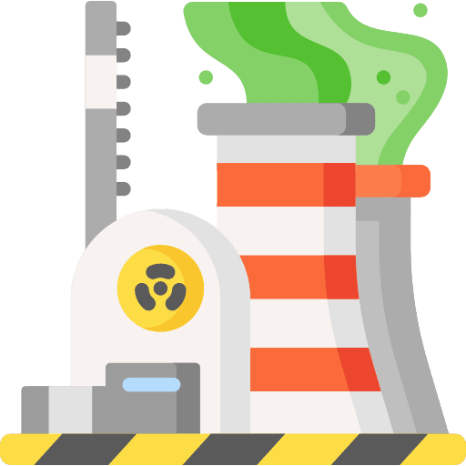 Nuclear plant industry radiation factory icon