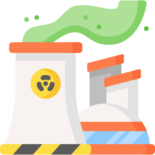 Nuclear plant nuclear power radiation ecology and environment icon