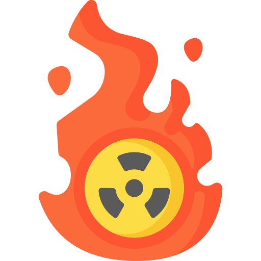 Nuclear shape fire conflagration icon