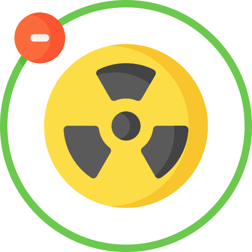 Proton education atom chemical icon