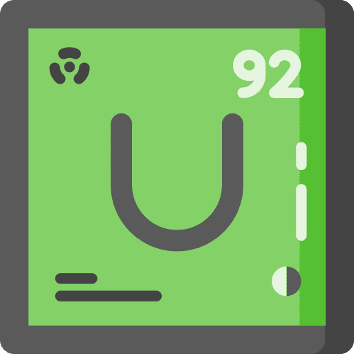 Uranium periodic table element education icon
