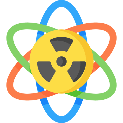 Atom physics electron education icon