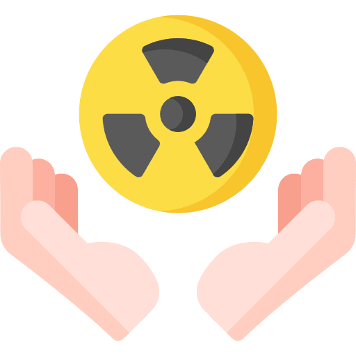 Nuclear hand radiation alert icon