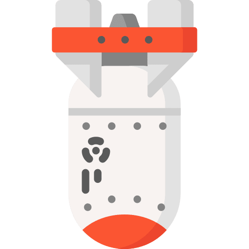 Nuclear radioactive bomb cyberpunk icon