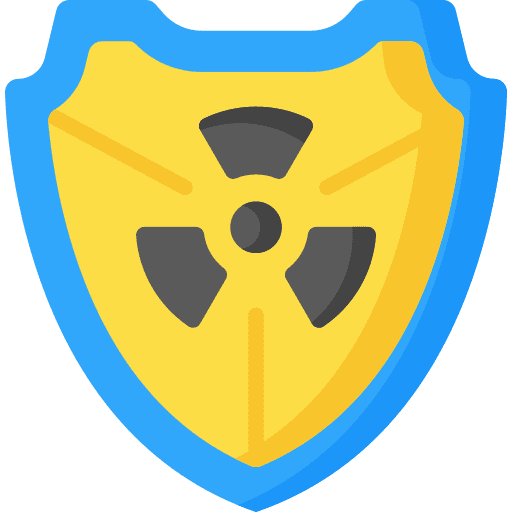 Nuclear shield security atomic icon