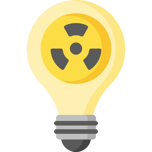 Nuclear power light idea icon