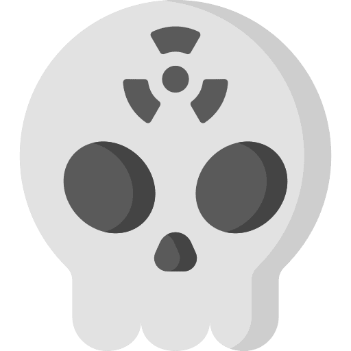 Skull warning nuclear energy danger icon