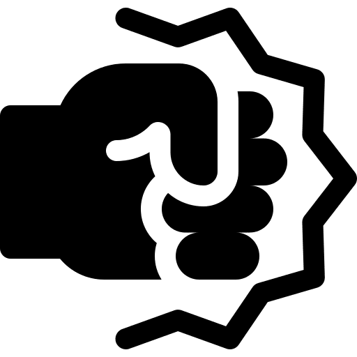 Punch superhero superpower fist icon