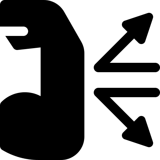 Steel strong superhero arm icon