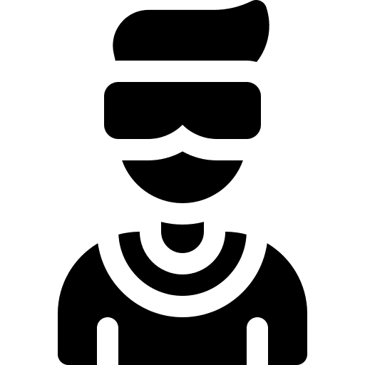 Superhero caucasian comic goggles icon