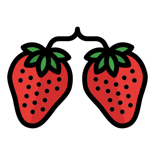 Strawberry vegetarian diet food icon