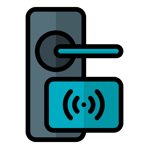 Door lock sensor security tap icon