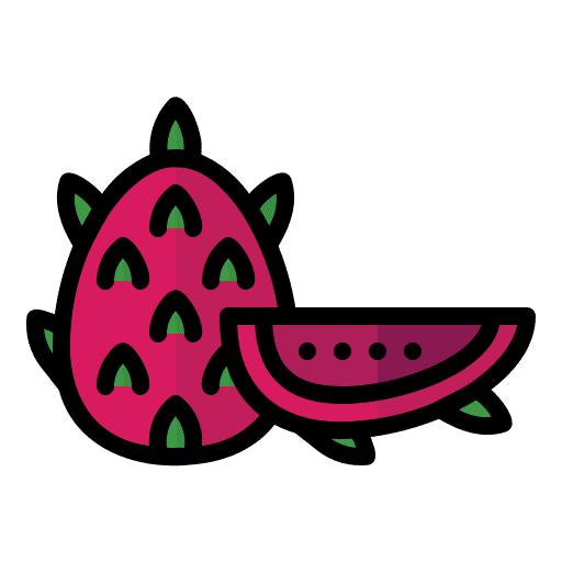 Dragon fruit food and restaurant vegan pitaya icon Dragon fruit food and restaurant vegan pitaya icon