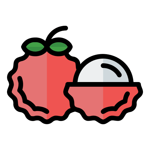 Lychee fruit food and restaurant vegan icon Lychee fruit food and restaurant vegan icon