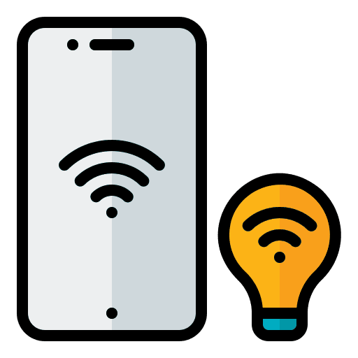 Smart bulb smartphone smart smart home icon