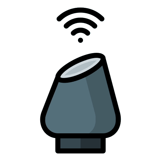 Voice assistant domotics music and multimedia home automation icon