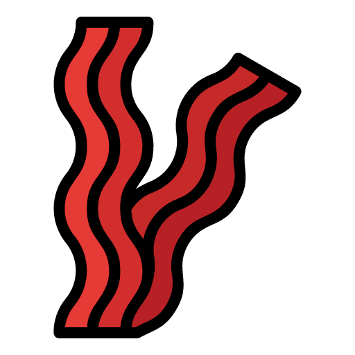 Bacon grilled food and restaurant pork icon Bacon grilled food and restaurant pork icon