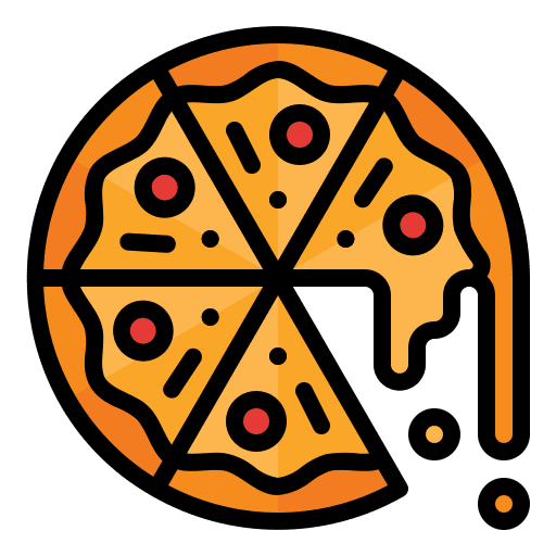 Pizza food and restaurant junk food italian food icon