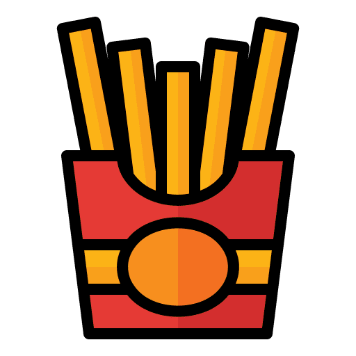 French fries box junk food food and restaurant icon French fries box junk food food and restaurant icon