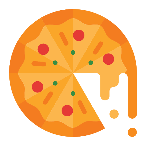 Pizza dough italian food fast food icon
