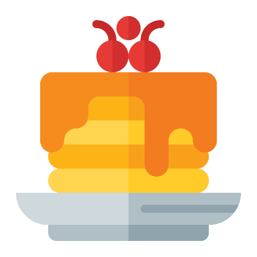 Pancake food dessert food and restaurant icon Pancake food dessert food and restaurant icon