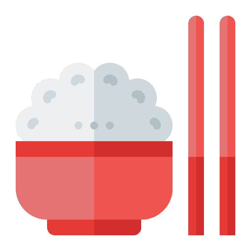 Rice bowl chopsticks asian food food and restaurant icon