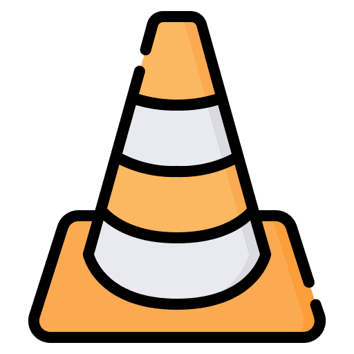 Traffic cone bollard signaling street icon