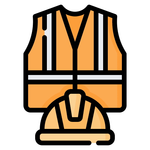Vest helmet worker working icon