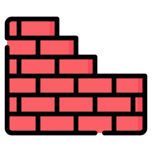 Brick wall construction and tools architechture brickwall icon Brick wall construction and tools architechture brickwall icon